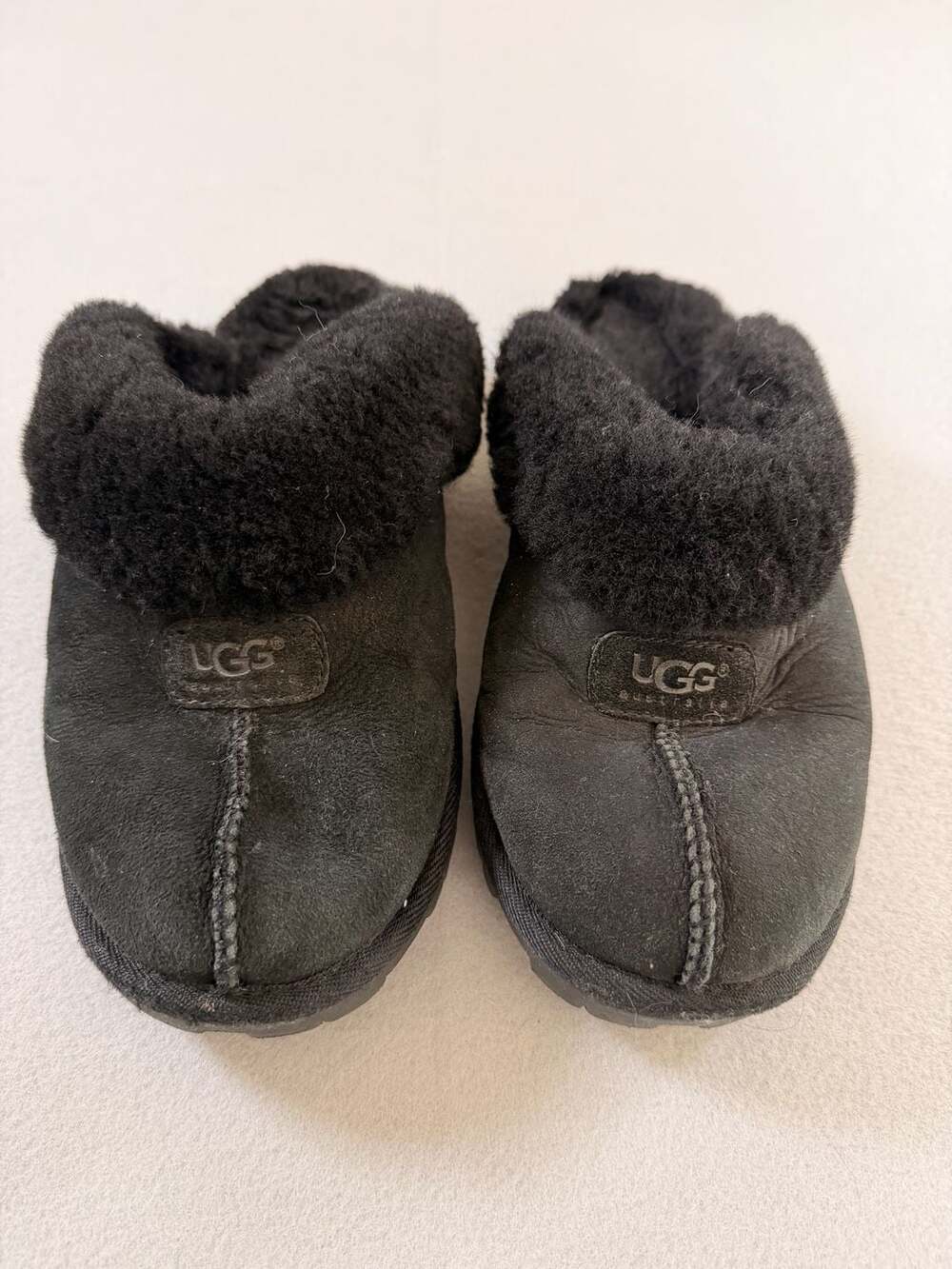UGG Coquette Suede Shearling Lined Slippers in Black